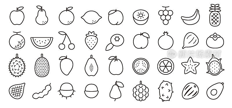 水果图标集(细线版本)