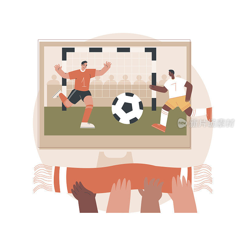 足球抽象概念矢量插图。