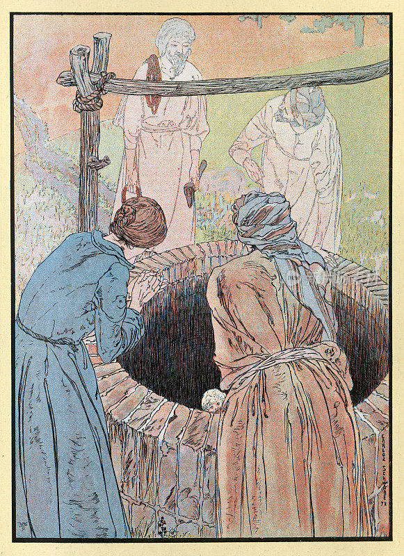 十九世纪维多利亚时代，人们试图营救困在井里的孩子