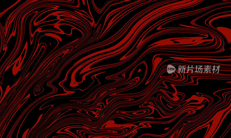红色墨水流体抽象背景与漩涡图案