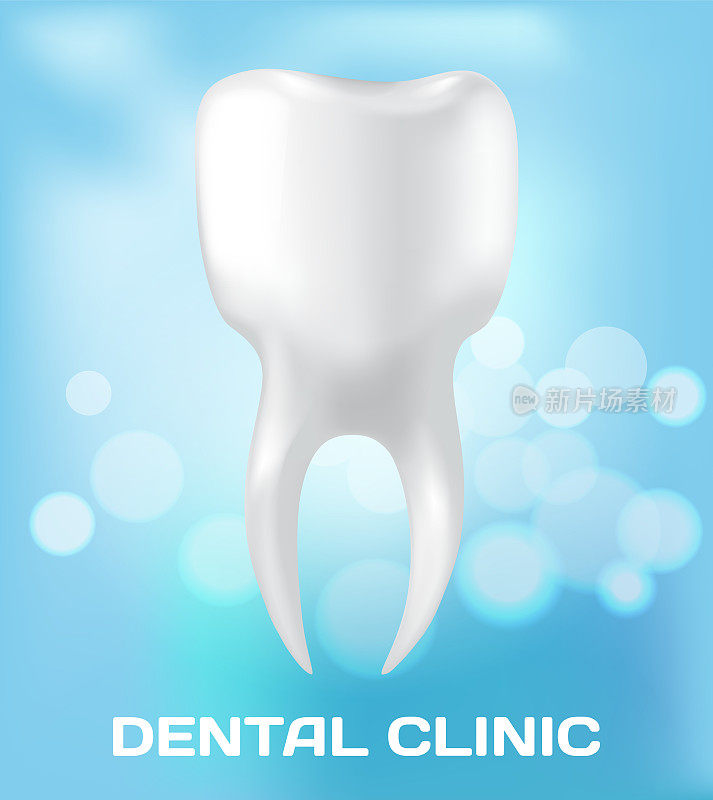 牙科标语上的健康牙齿和假牙。牙科诊所海报