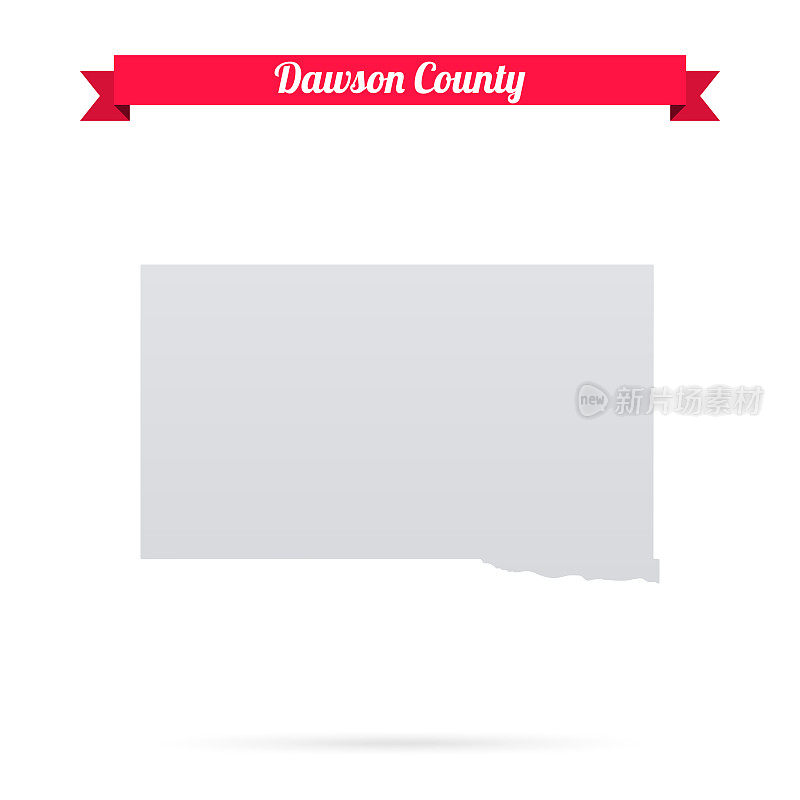内布拉斯加州道森县。白底红旗地图