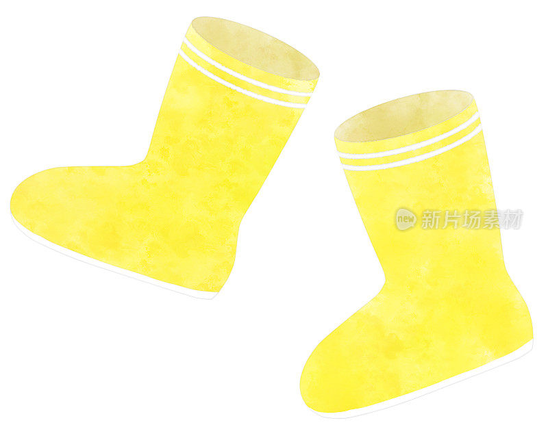 黄色橡胶雨靴剪贴画