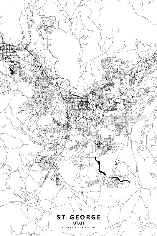圣乔治，犹他州，美国矢量地图