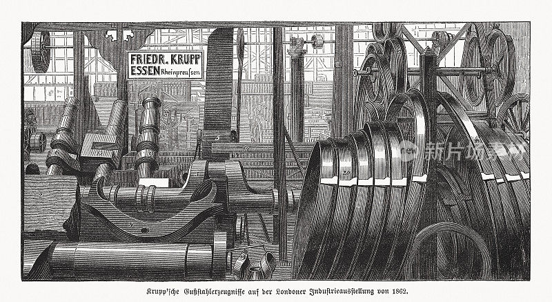 克虏伯铸钢制品，木刻，1869年出版
