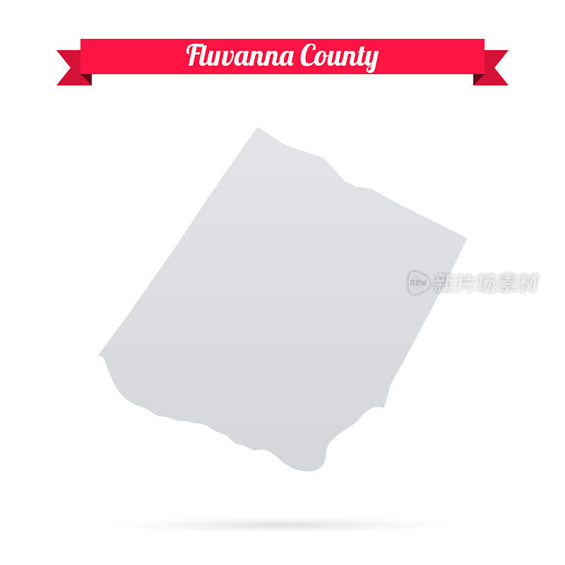 弗鲁万纳县，弗吉尼亚州。白底红旗地图