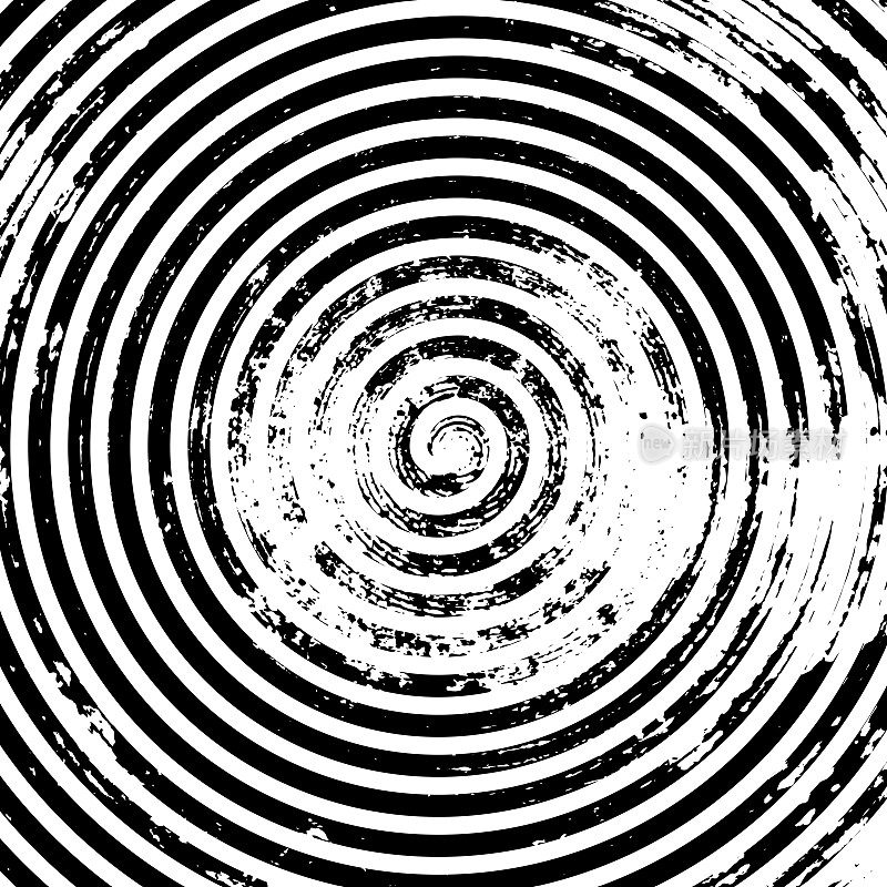 垃圾纹理催眠螺旋矢量背景。