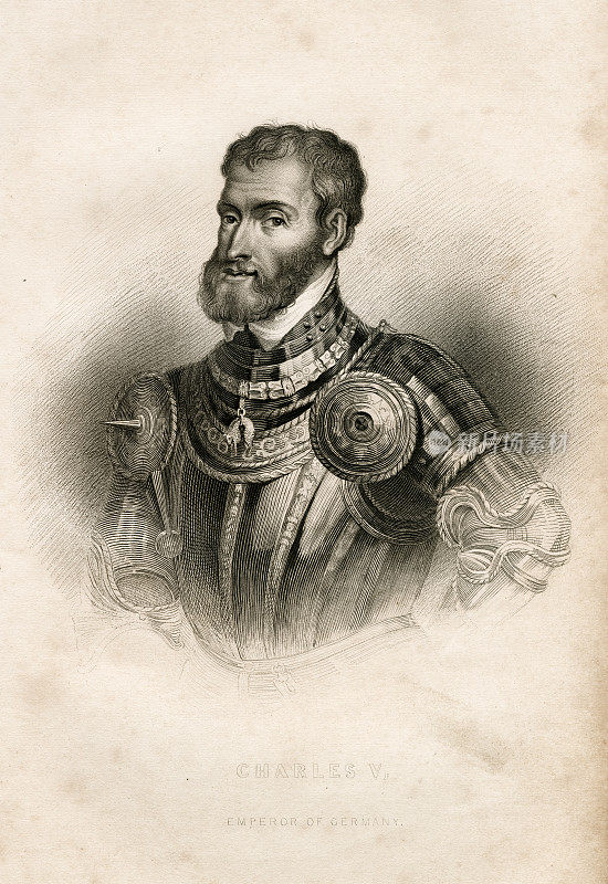 古书插图:查理五世，德国皇帝