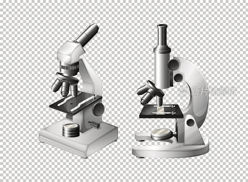 两台透明背景的显微镜