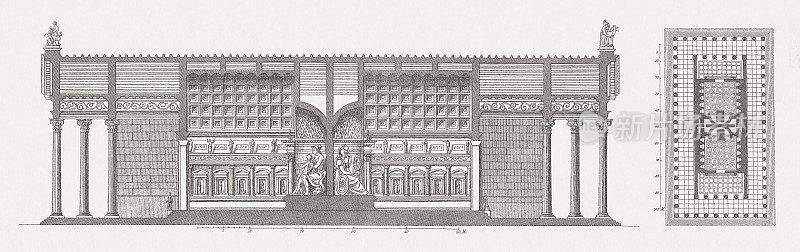 维纳斯神庙和罗马，罗马，木刻，1874年出版