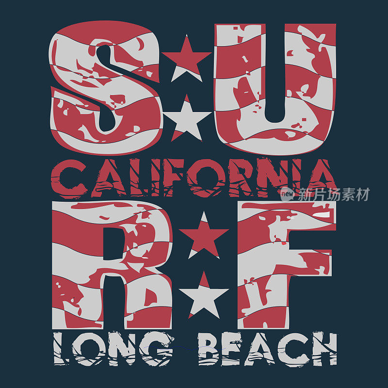 加州冲浪，长滩t恤冲浪，水上运动