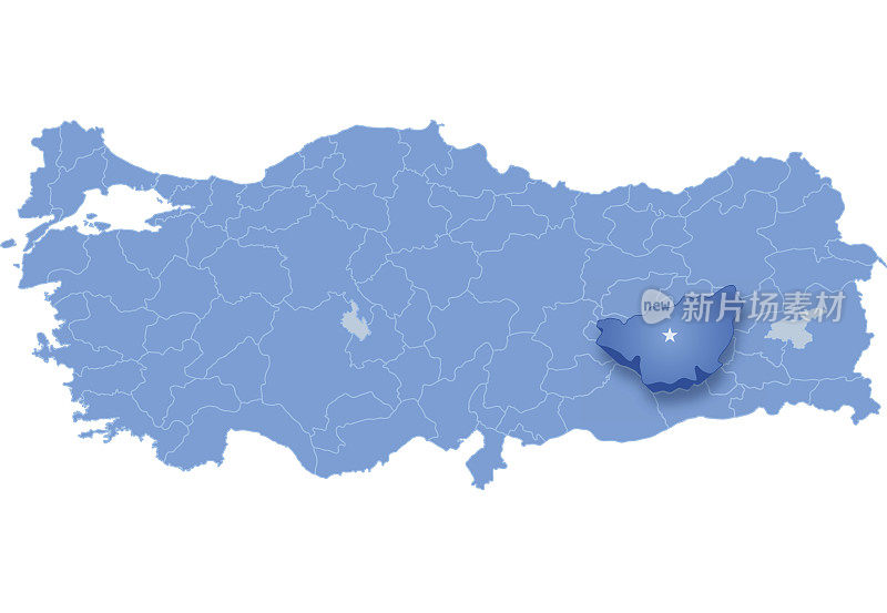 土耳其地图，迪亚巴克尔