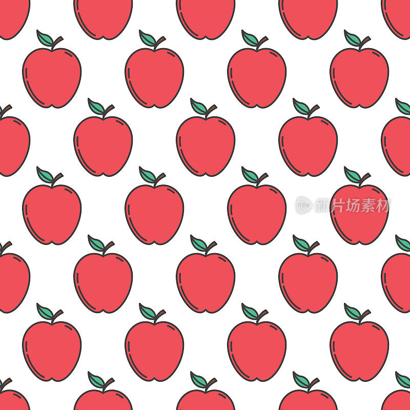 水果图标无缝模式，红苹果