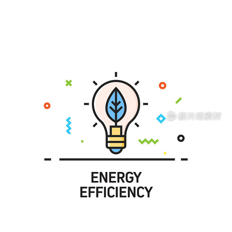 能源效率图标的直线设计