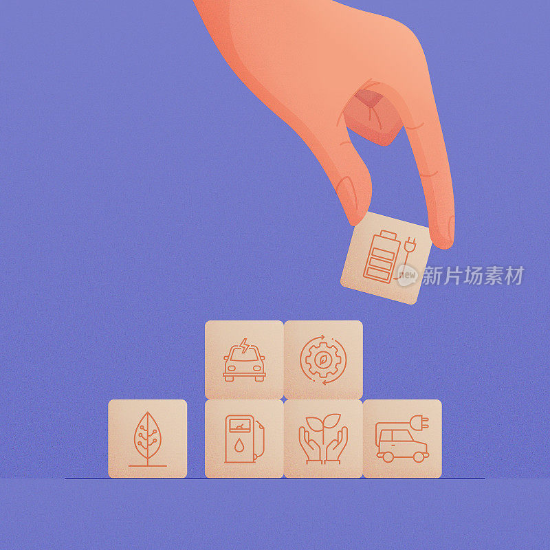 绿色能源，生态概念矢量插图。