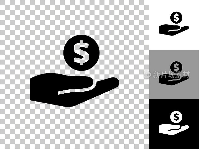 给钱的图标在棋盘透明的背景