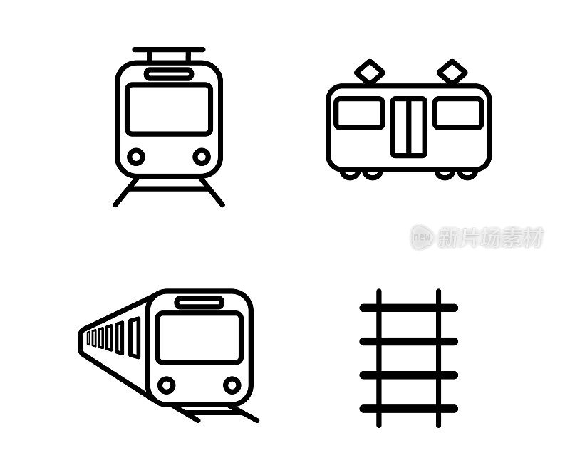 白色背景上的火车图标