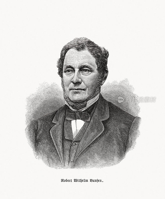 罗伯特・威廉・本生(1811-1899)，德国化学家，木刻，1893年出版