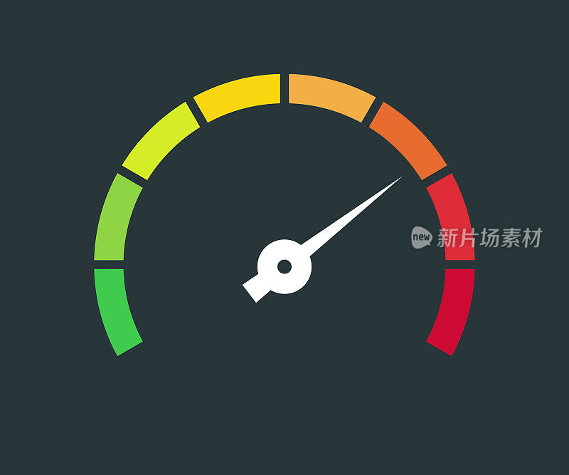 额定速度仪表图标-矢量图例。速度计