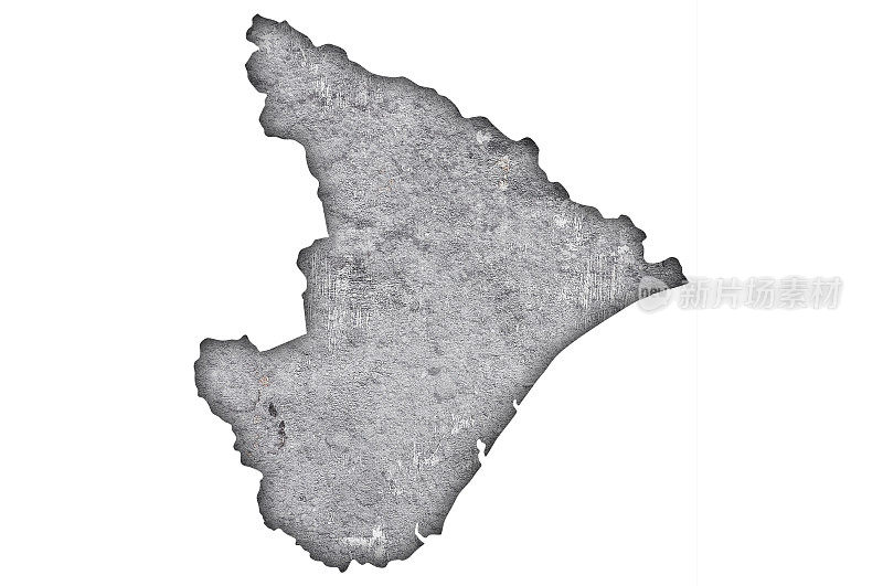塞尔维亚地图风化混凝土，