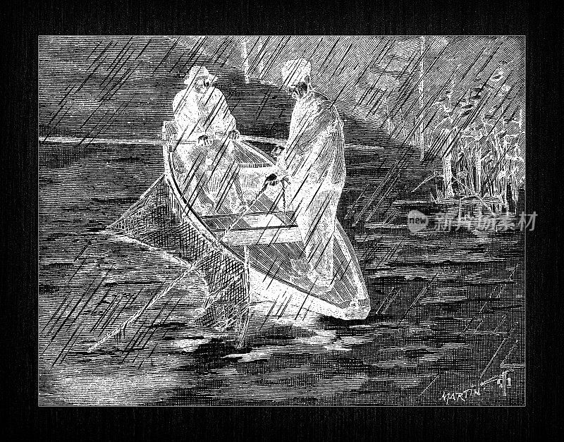古色古香的法国版画插图:钓鱼