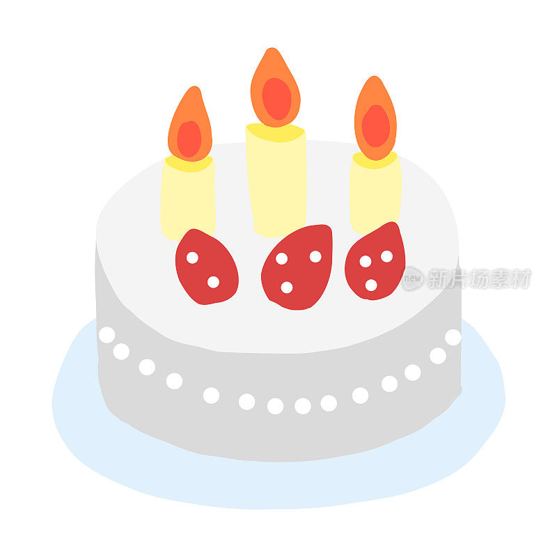 生日蛋糕的简单矢量插图