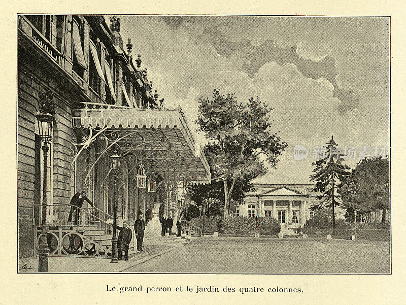 大贝隆和四柱花园，波旁宫，巴黎，法国19世纪