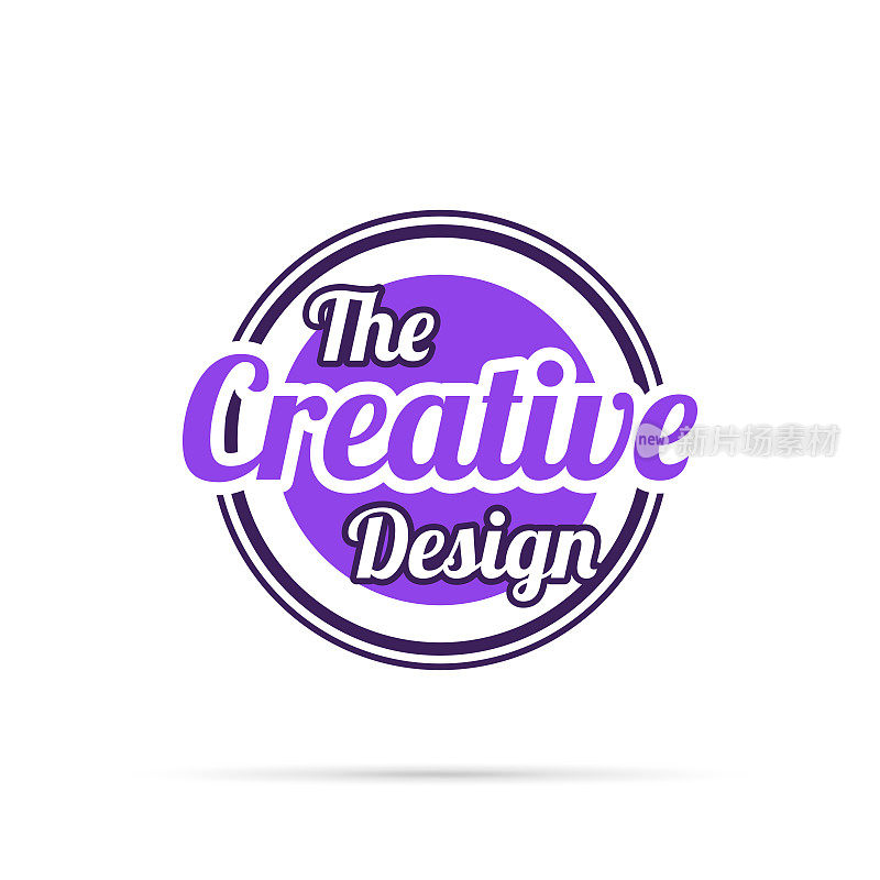 时尚紫色徽章-创意设计