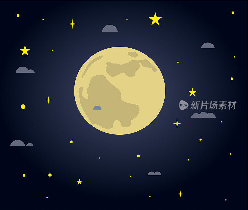 月亮和星星股票插图