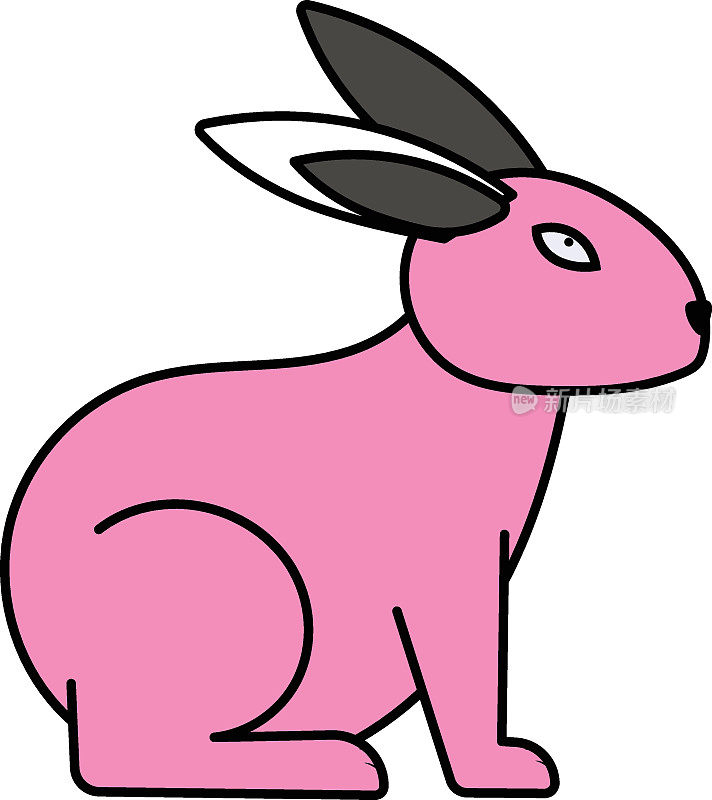 兔子矢量图标设计，秋天或秋天的活动符号，干燥的天气标志，温带气候元素股票插图，兔子概念