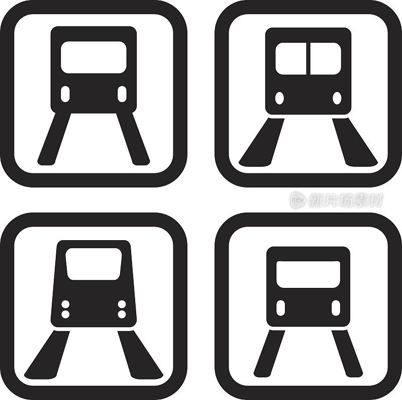 地铁或地铁图标在四个变化