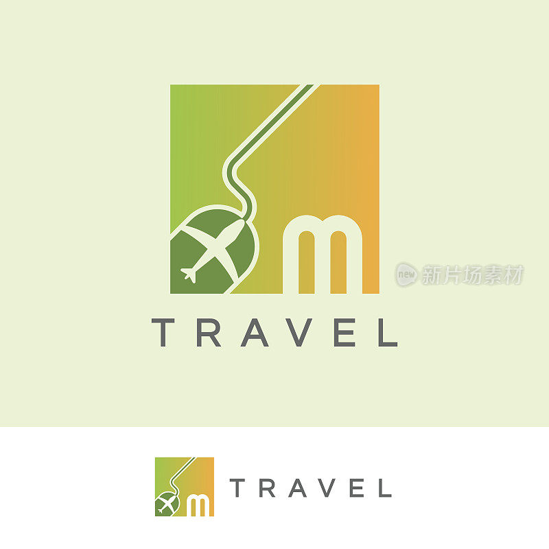 旅行首字母M图标设计