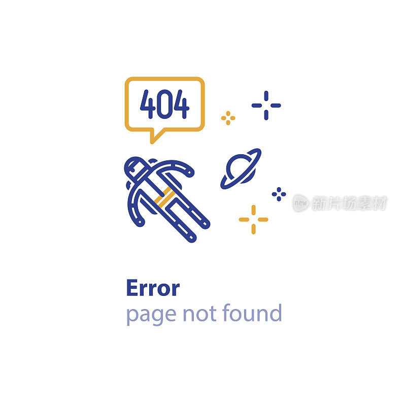 页面未找到，404错误，网页横幅，搜索结果概念