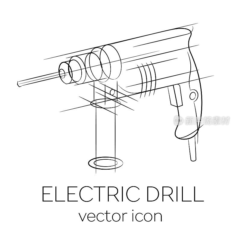 电钻。草图