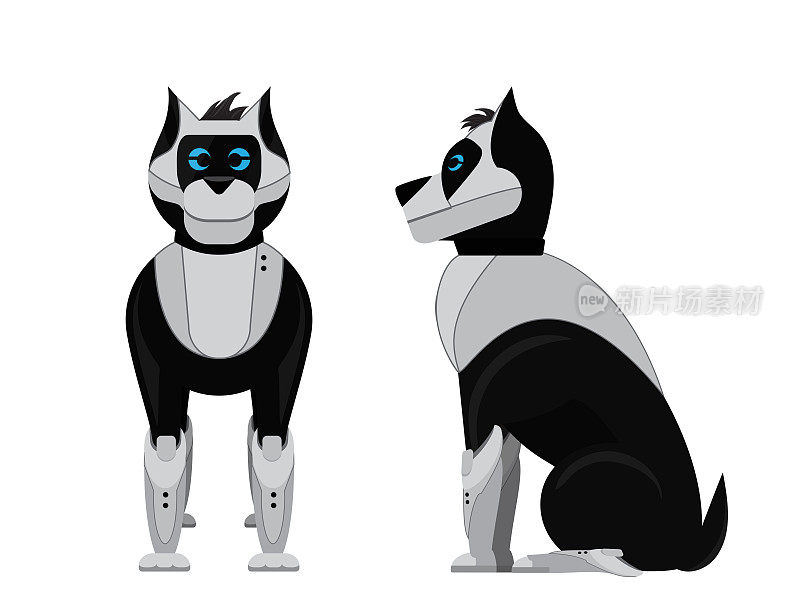 银色黑狗机器人。