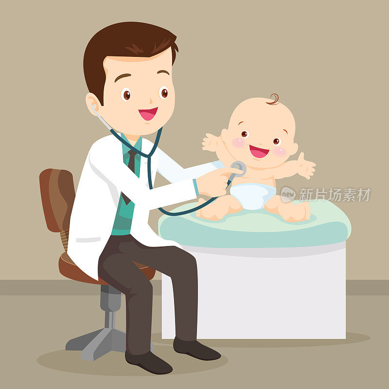 儿科医生检查小婴儿