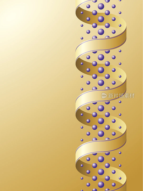 金色的螺旋围绕着紫色的泡泡柱