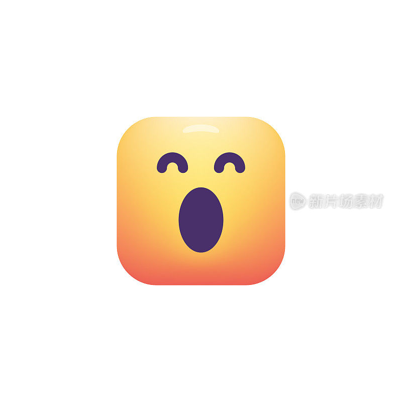 Emoticon设计立方体形状颜色渐变