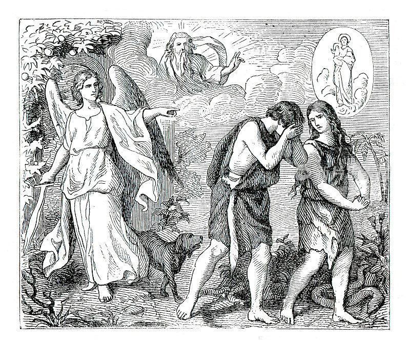 1882年，亚当和夏娃被基路伯天使逐出伊甸园