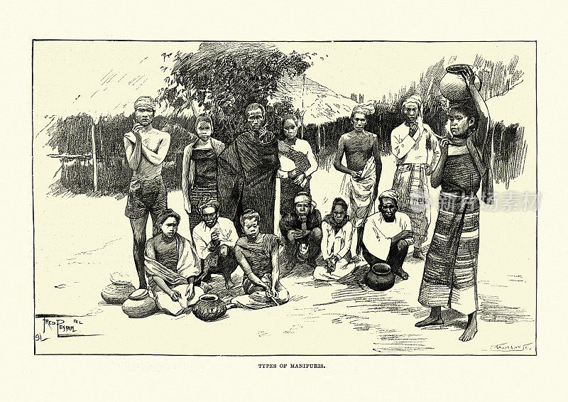 曼尼普尔人，印度，19世纪