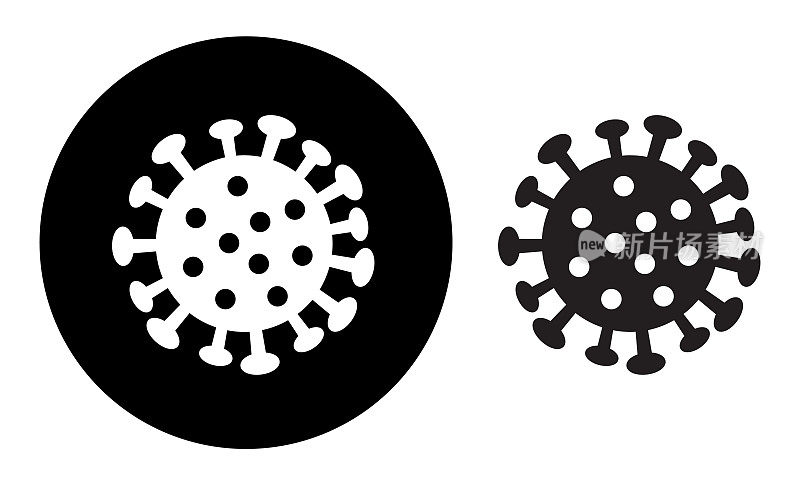 黑圈冠状病毒图标