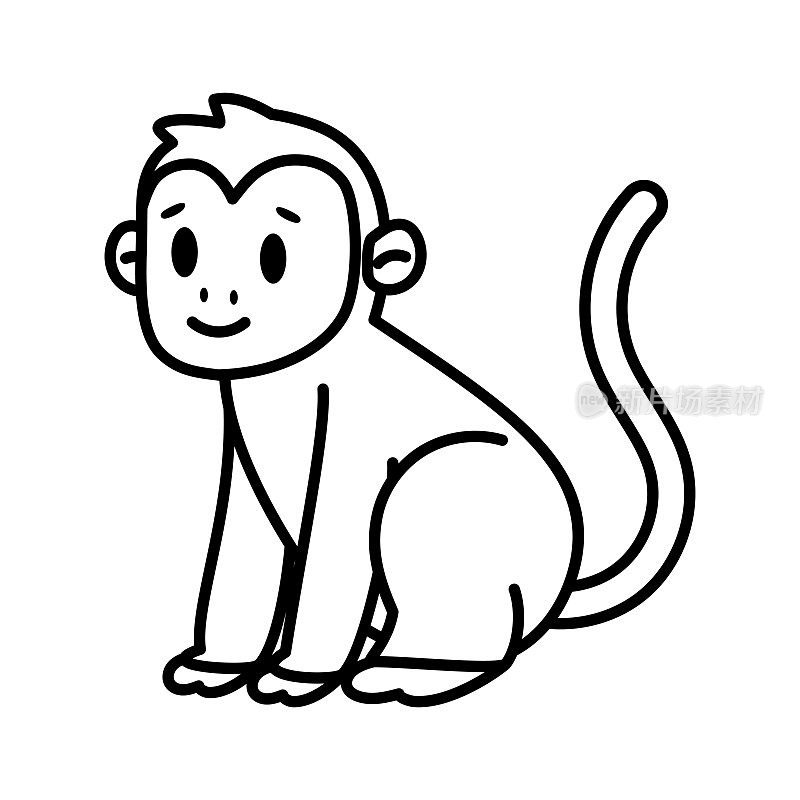 孤立的卡通猴子