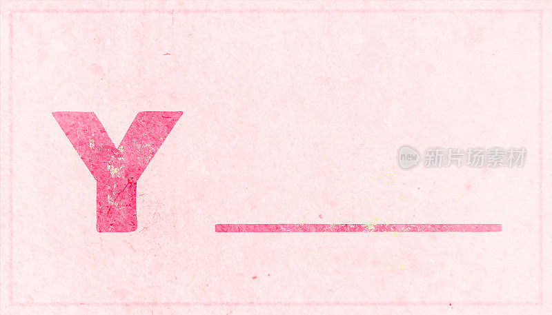 红色的大写字母或大写字母Y后跟一个空白线或破折号在水平风化粉柔和的浅粉色垃圾墙纹理垃圾矢量背景