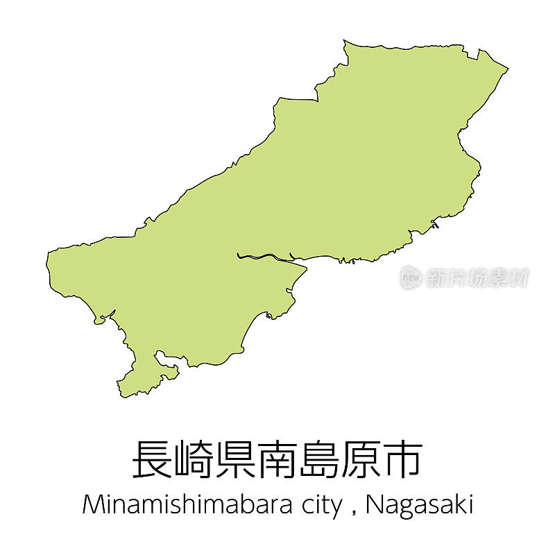 日本长崎县南岛原市地图。翻译过来就是:“长崎县南岛原市。”