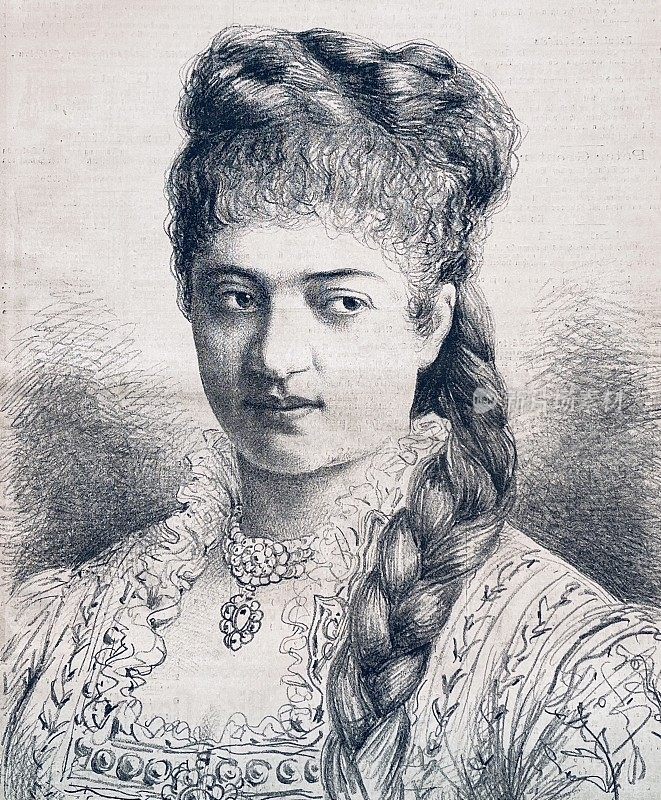 Fr?ulein最后，歌剧演唱家，维也纳，正面照片，辫子