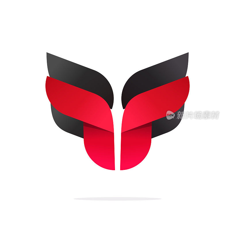 摘要鹰鸟面标志矢量或现代昆虫动物机器人头部标志设计红黑颜色，创意龙标志和蚁虫标志大胆而有力，几何变形金刚品牌