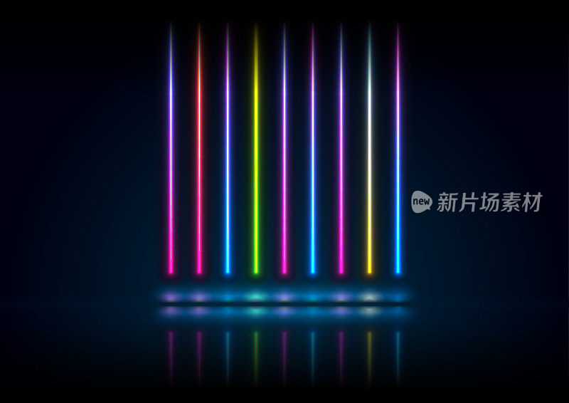 彩色霓虹线条抽象技术背景