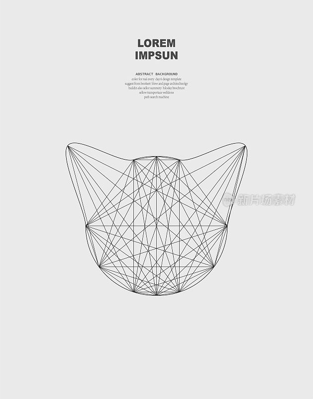 摘要动物头型结构线条图案进行设计