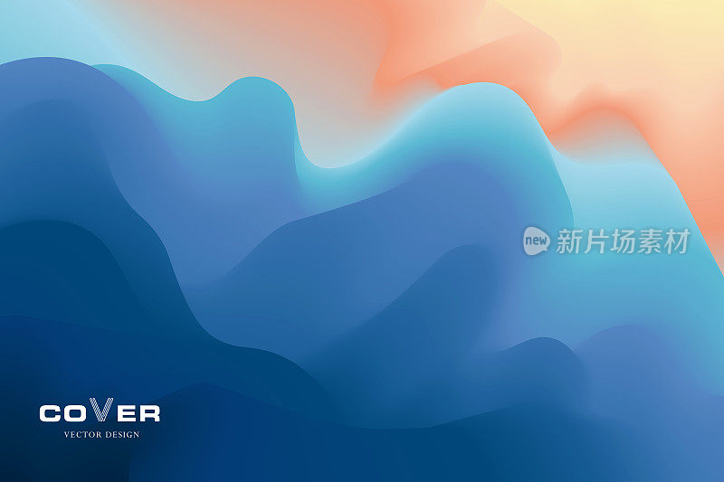 摘要背景与动态效果。创意设计海报与充满活力的梯度。