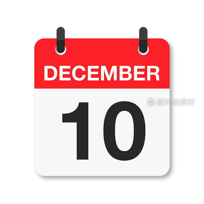 12月10日-每日日历图标-白色背景
